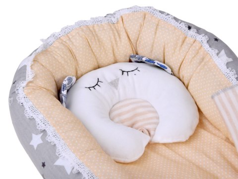 Lalka Bobas 40 cm + Nosidełko Poduszka Kocyk Zestaw do zabawy w dom ZA6622