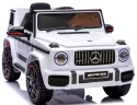 Auto na akumulator Mercedes AMG G63 4x4 BIAŁY Piankowe koła Eva, miękki fotelik Licencja