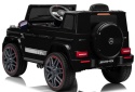 Auto na akumulator Mercedes AMG G63 4x4 CZARNY Piankowe koła Eva, miękki fotelik Licencja