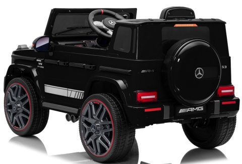 Auto na akumulator Mercedes AMG G63 4x4 CZARNY Piankowe koła Eva, miękki fotelik Licencja