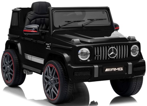 Auto na akumulator Mercedes AMG G63 4x4 CZARNY Piankowe koła Eva, miękki fotelik Licencja