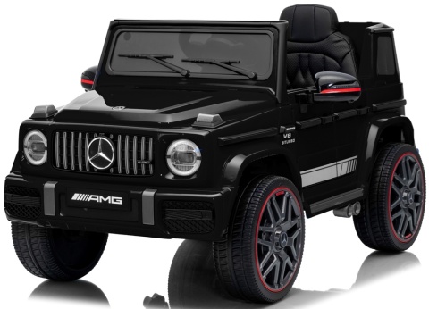 Auto na akumulator Mercedes AMG G63 4x4 CZARNY Piankowe koła Eva, miękki fotelik Licencja