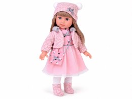 Urocza Lalka 43 cm z długimi włosami, w różowej sukience, kurteczce ZA6442