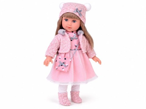 Urocza Lalka 43 cm z długimi włosami, w różowej sukience, kurteczce ZA6442