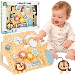 WOOPIE GREEN Tablica Manipulacyjna Edukacyjna Sensoryczna Domek Montessori 2w1 8 el.