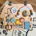 WOOPIE GREEN Tablica Manipulacyjna Edukacyjna Sensoryczna Domek Montessori 2w1 8 el.