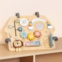 WOOPIE GREEN Tablica Manipulacyjna Edukacyjna Sensoryczna Domek Montessori 2w1 8 el.