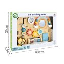 WOOPIE GREEN Tablica Manipulacyjna Edukacyjna Sensoryczna Domek Montessori 2w1 8 el.
