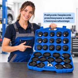 Zestaw kluczy do filtrów oleju BITUXX 30 el. nasadki 65-120 mm adapter CrV 30szt