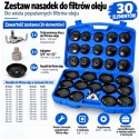 Zestaw kluczy do filtrów oleju BITUXX 30 el. nasadki 65-120 mm adapter CrV 30szt