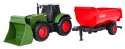 Zielony Traktor z Funkcją Świateł i Dźwięku 1:32 + Czerwona Przyczepa