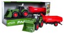 Zielony Traktor z Funkcją Świateł i Dźwięku 1:32 + Czerwona Przyczepa