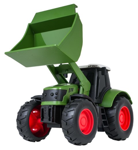 Zielony Traktor z Funkcją Świateł i Dźwięku 1:32 + Czerwona Przyczepa