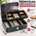 Kasetka na pieniądze metalowa ciemnoszara 25cm kasetka transportowa