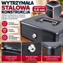 Kasetka na pieniądze metalowa ciemnoszara 25cm kasetka transportowa