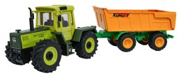 Traktor Zielony 1:24 z Pilotem Mercedes Benz + Żółta Przyczepa