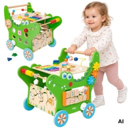 VIGA Drewniany Pchacz Edukacyjny Krokodylek 12w1