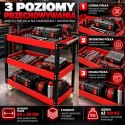 Wózek warsztatowy na narzędzia kolor czerwony na kółkach z raczka