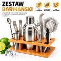 ZESTAW BARMAŃSKI 11 ELEMENTÓE PREZENT DLA BARMANA OZDOBNY GADŻET