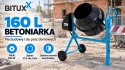 Betoniarka elektryczna BITUXX 160 l 650 W do betonu i zapraw