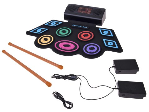 Elektroniczna PERKUSJA dla dzieci na macie Panel sterujący + pedały IN0189