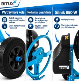 Betoniarka elektryczna BITUXX 200 l 850 W do betonu i zapraw