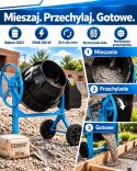 Betoniarka elektryczna BITUXX 200 l 850 W do betonu i zapraw