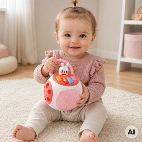 WOOPIE BABY Pianinko Króliczek Edukacyjny Dla Dzieci Różowy
