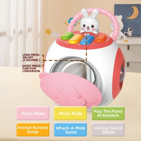 WOOPIE BABY Pianinko Króliczek Edukacyjny Dla Dzieci Różowy