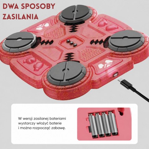 WOOPIE Tarcza Bokserska Inteligentna Muzyczna Bluetooth RÓŻOWA 11 el.