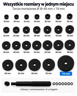 Zestaw do montażu łożysk i tulei BITUXX 52 elementy 18-74 mm