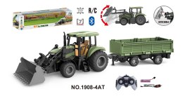 Zielony Traktor z Przyczepą R/C 1:20