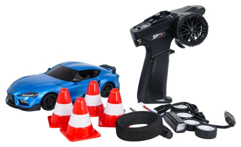 Auto R/C Do Drift WolfSlide 1:24 + Akcesoria Niebieskie