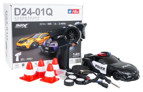 Auto R/C Do Drift WolfSlide 1:24 + Akcesoria Policja