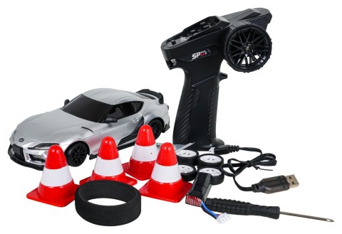 Auto R/C Do Drift WolfSlide 1:24 + Akcesoria Srebrny