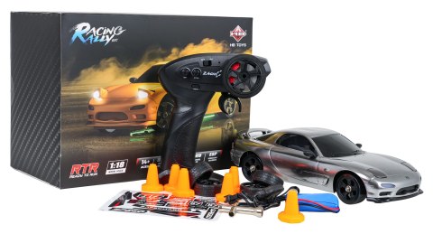 Auto R/C Do Driftu TurboSlide 1:18 z Podświetleniem Srebrne