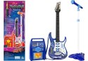 Gitara Elektryczna Struny Mikrofon Wzmacniacz Niebieska