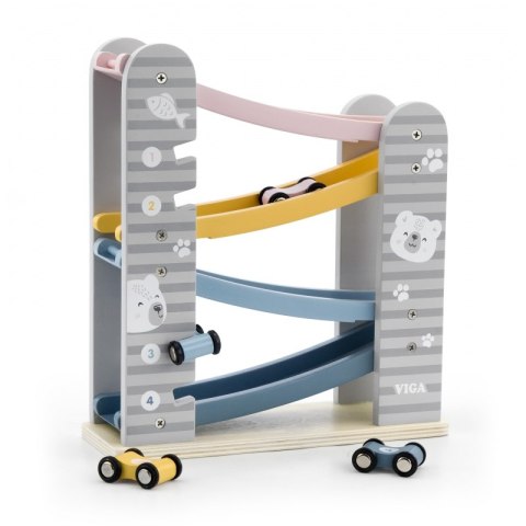 Kolorowa Drewniana Zjeżdżalnia Dla Samochodzików Viga PolarB