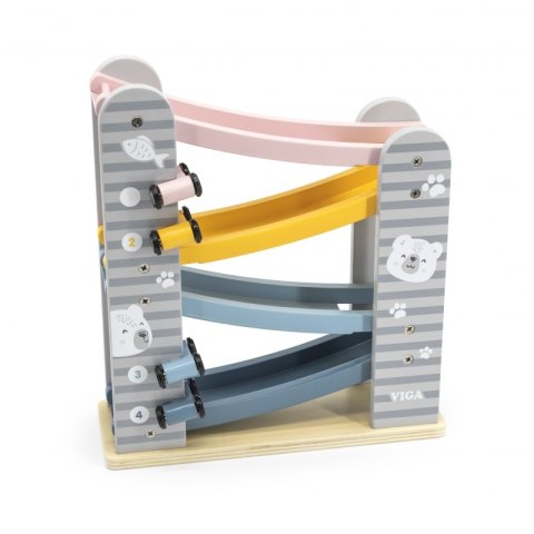 Kolorowa Drewniana Zjeżdżalnia Dla Samochodzików Viga PolarB