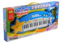 Duży Keyboard Elektroniczny Dla Dzieci 37 Klawiszy MP3 Mikrofon Niebieski