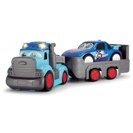 Dickie Happy - Ciężarówka z przyczepą i autem wyścigowym Światło Dźwięk