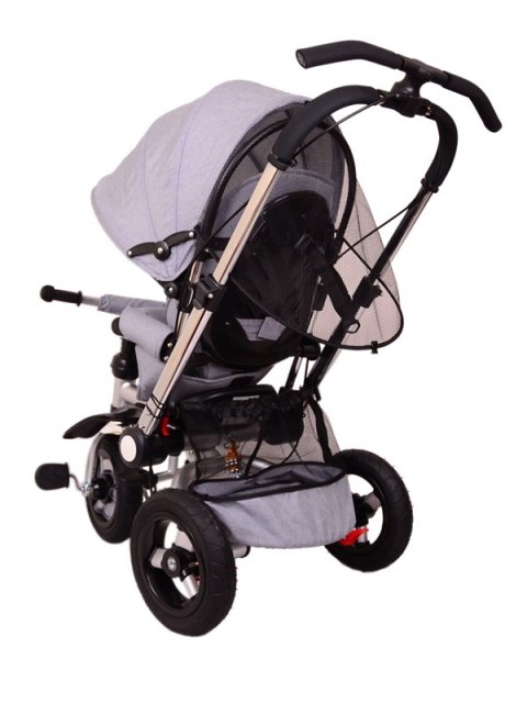 Rowerek trójkołowy MAX TRIKE z funkcją wolnego koła, kierownicy i możliwością rozłożenia oparcia.