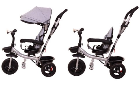 Rowerek Trójkołowy dla Dzieci NIEBIESKI Eco Trike 6w1/ Prowadnik, Daszek, Wolne Koło