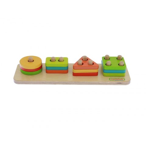 Drewniany Sorter Kształtów Kolorowe Klocki Masterkidz