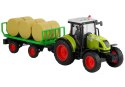 Traktor Farmerski Rolniczy Przyczepa Bale Siana Zielony 1:16