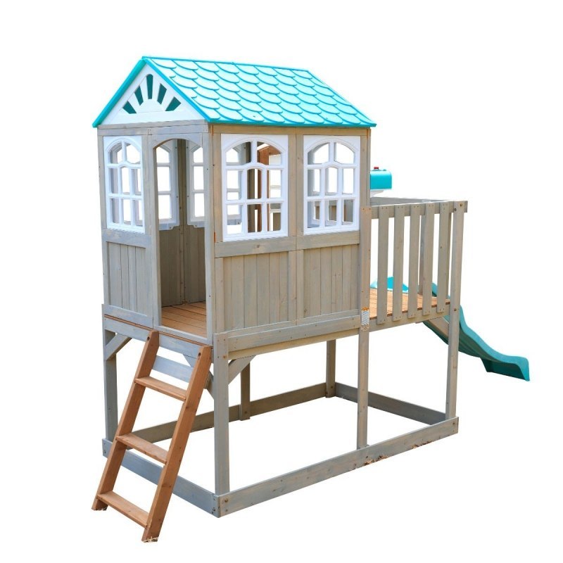 Drewniany Domek Ogrodowy KidKraft dla Dzieci ze Zjeżdżalnią Highline Retreat